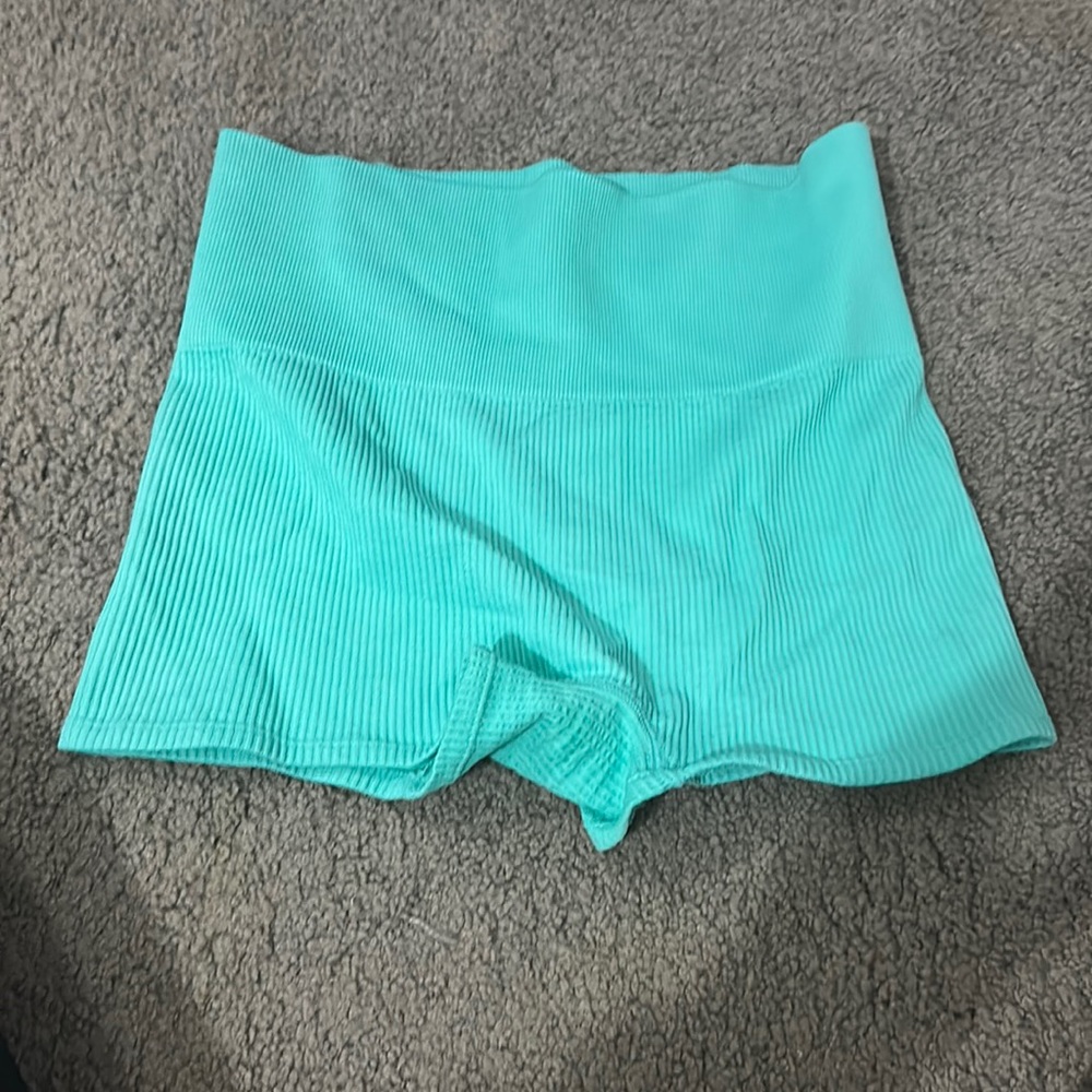 Green biker shorts